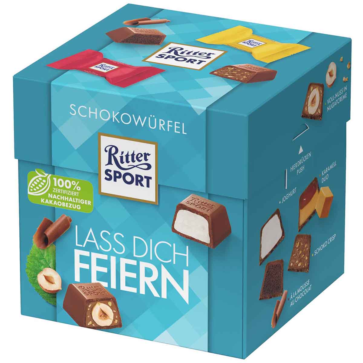 Ritter Sport Schokowürfel Lass Dich Feiern 4 x 176 g