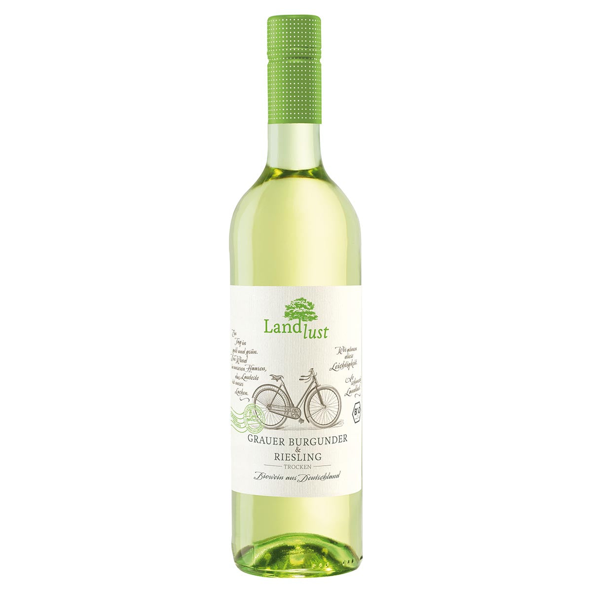 Landlust Bio Vegan Grauer Burgunder Riesling QBA trocken 6 x 750 ml