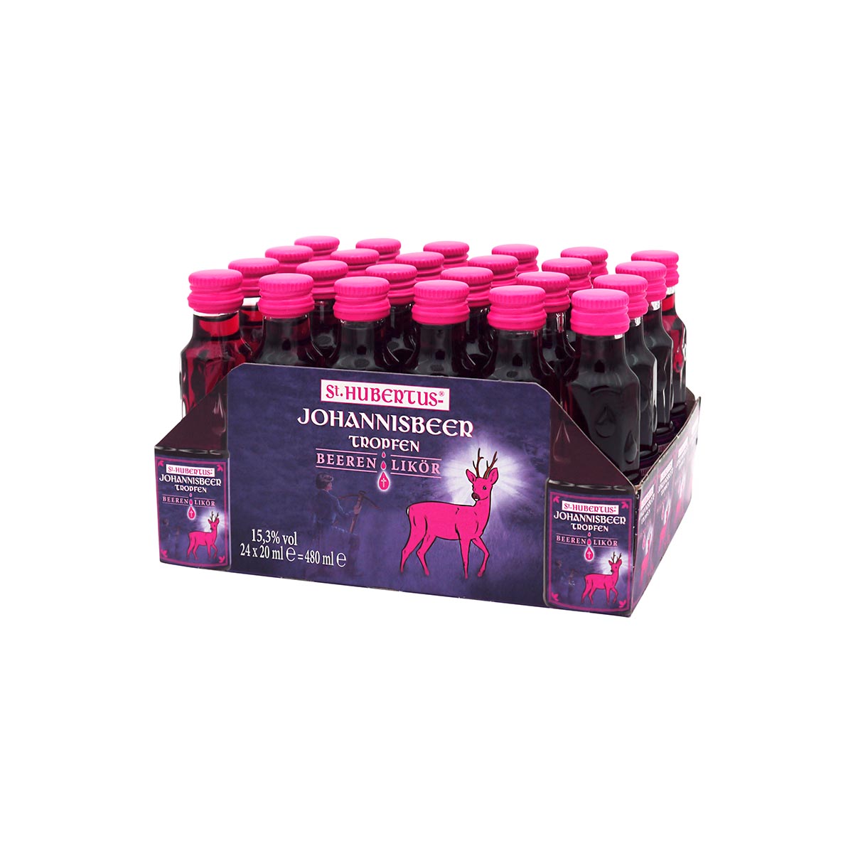 St. Hubertus Johannisbeer Tropfen 15,3% vol. 24 x 0,02 l