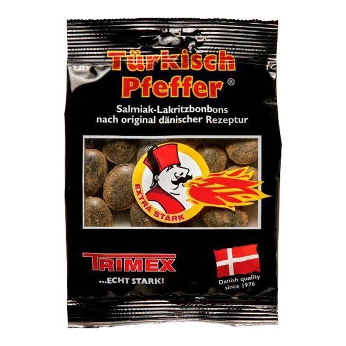 Türkisch Pfeffer Original dänische Salmiak-Lakritzbonbons 18 x 100 g