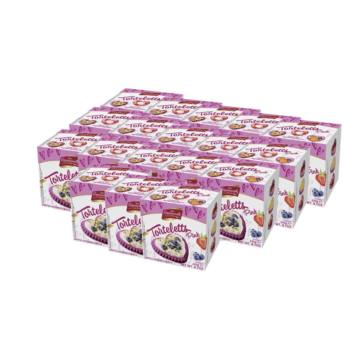 Coppenrath Torteletts zartes Mürbe-Gebäck Herz Pink 230 g