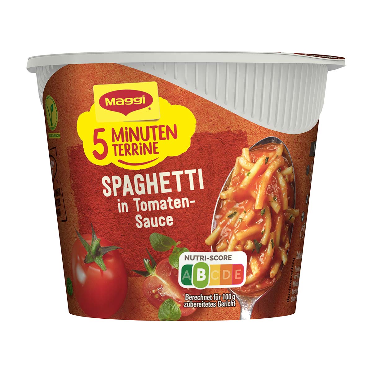 Maggi 5 Minuten Terrine Spaghetti in Tomaten-Sauce 8 x 60 g