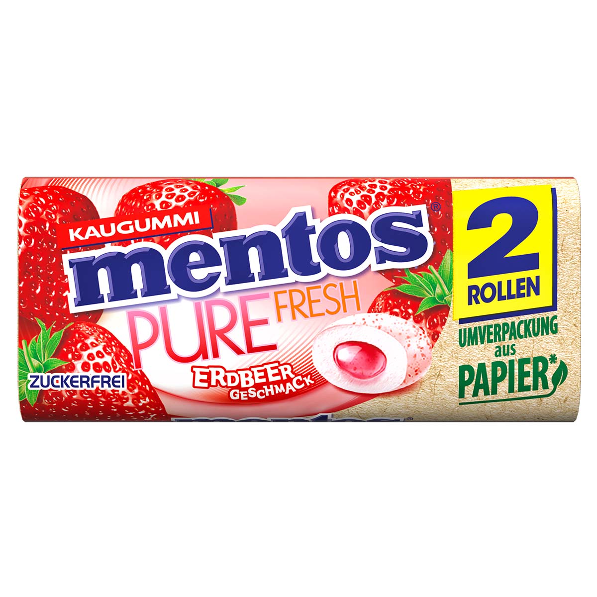 Mentos Gum Strawberry 2er Duo Pack 12 x 31 g