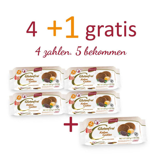Coppenrath Kakao Cookies glutenfrei 200 g – Aktionsbundle 5 für 4