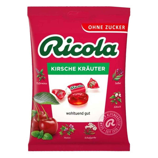 Ricola Kirsche Kräuter ohne Zucker 18 x 75 g