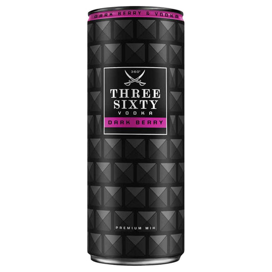 Three Sixty Dark Berry & Vodka 10% 12 x 330 ml