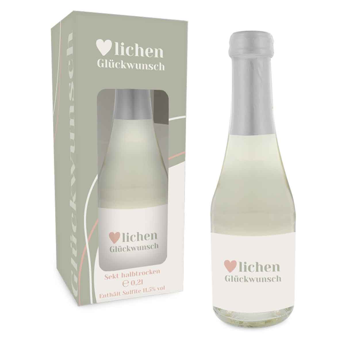 Perlwein Herzlichen Glückwunsch - Sekt halbtrocken 8 % 200 ml