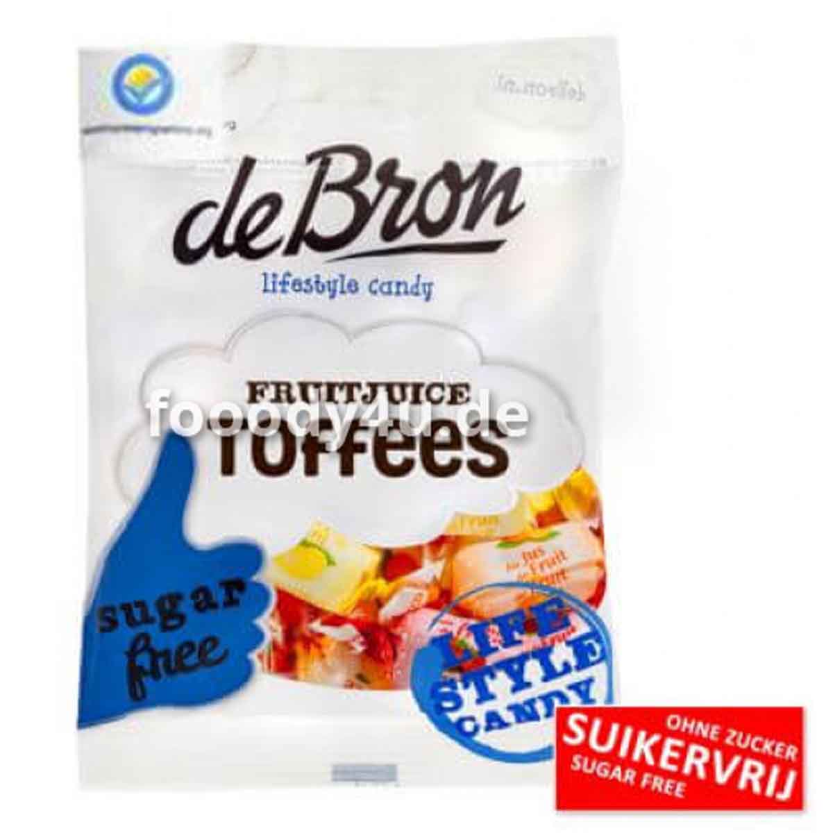 De Bron Fruitjuice Toffees zuckerfrei 90 g
