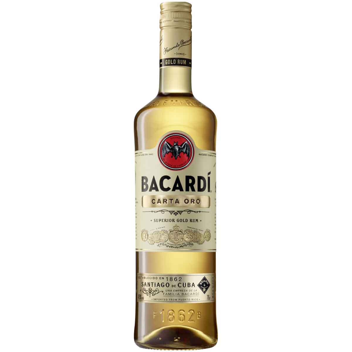 Bacardi Carta Oro, Gold 37,5% 6 x 700 ml