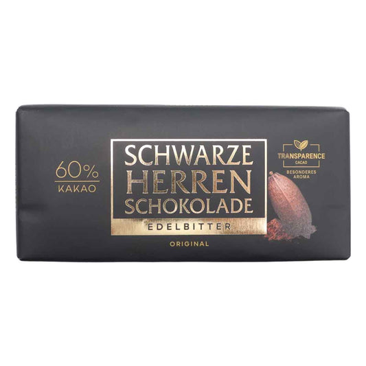 Schwarze Herrenschokolade Edelbitter 60% Kakao 20 x 100 g