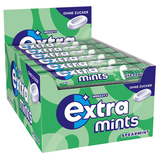 Wrigley's Exta Mints Spearmint ohne Zucker 16 Dragees 24 x 28 g