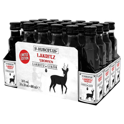St. Hubertus Lakritz Tropfen Lakritzlikör 16% vol. 24 x 0,02 l