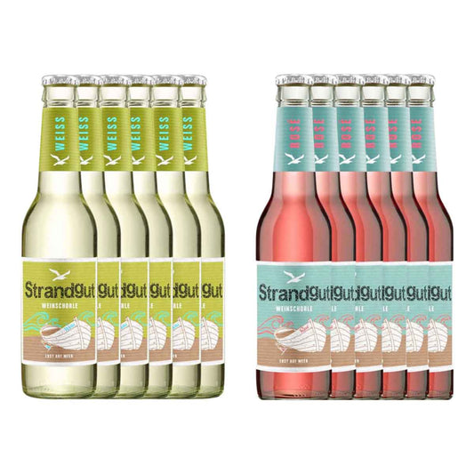 Strandgut Weinschorle Bundle rosé & weiß 12 x 275 ml