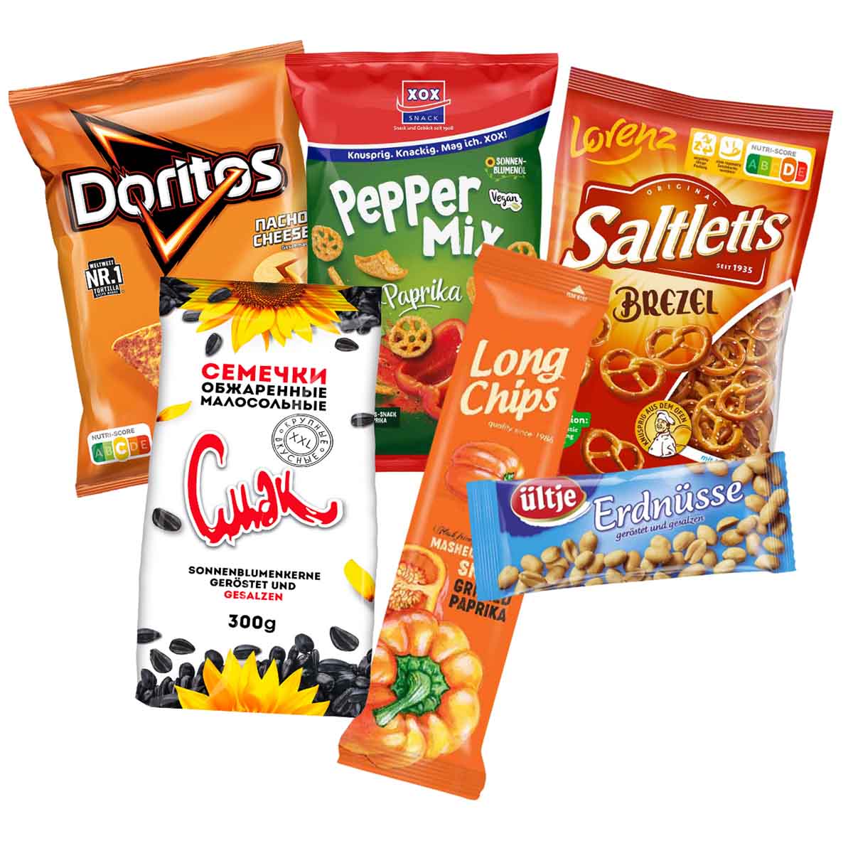 Knabber(zeug) Bundle (6 Artikel) 860 g