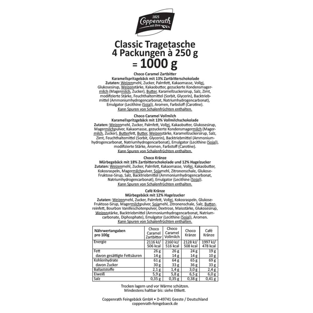 Coppenrath Tragetasche Classic 4fach sortiert 1 x 4 x 250 g