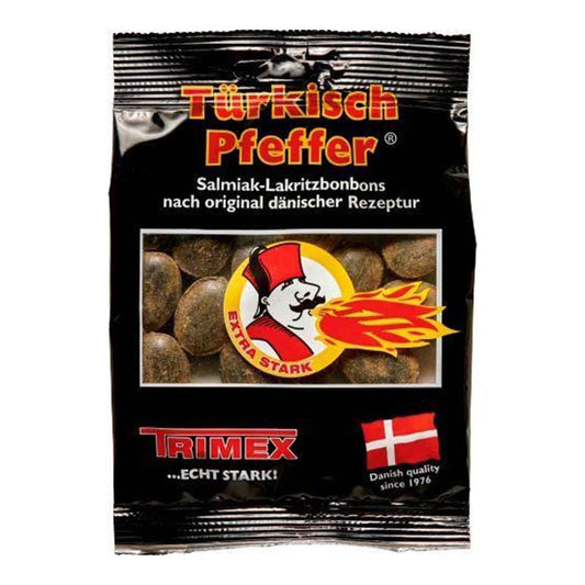 Türkisch Pfeffer Original dänische Salmiak-Lakritzbonbons 18 x 100 g