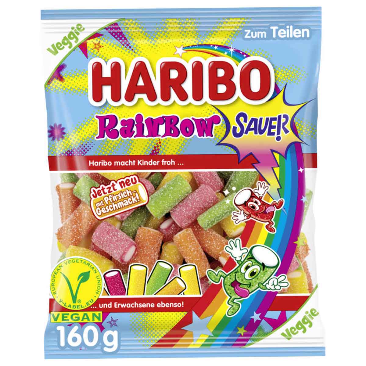 Haribo Rainbow Fizz sauer 22 x 160 g