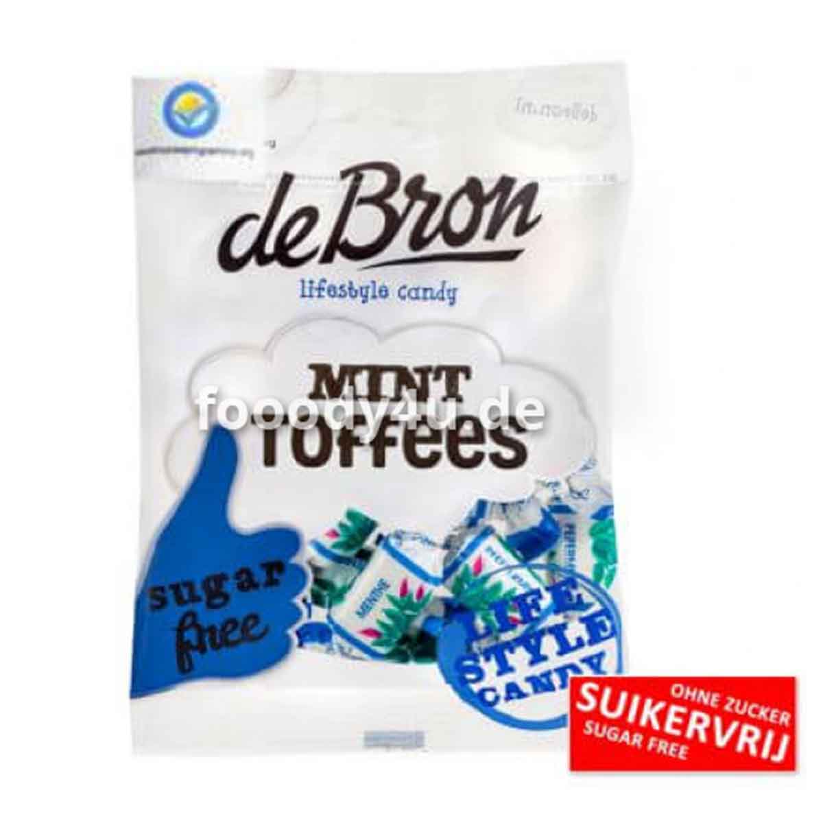 De Bron Mint Toffees zuckerfrei 90 g