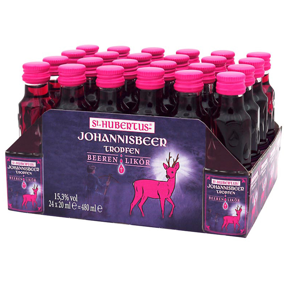St. Hubertus Johannisbeer Tropfen 15,3% vol. 24 x 0,02 l
