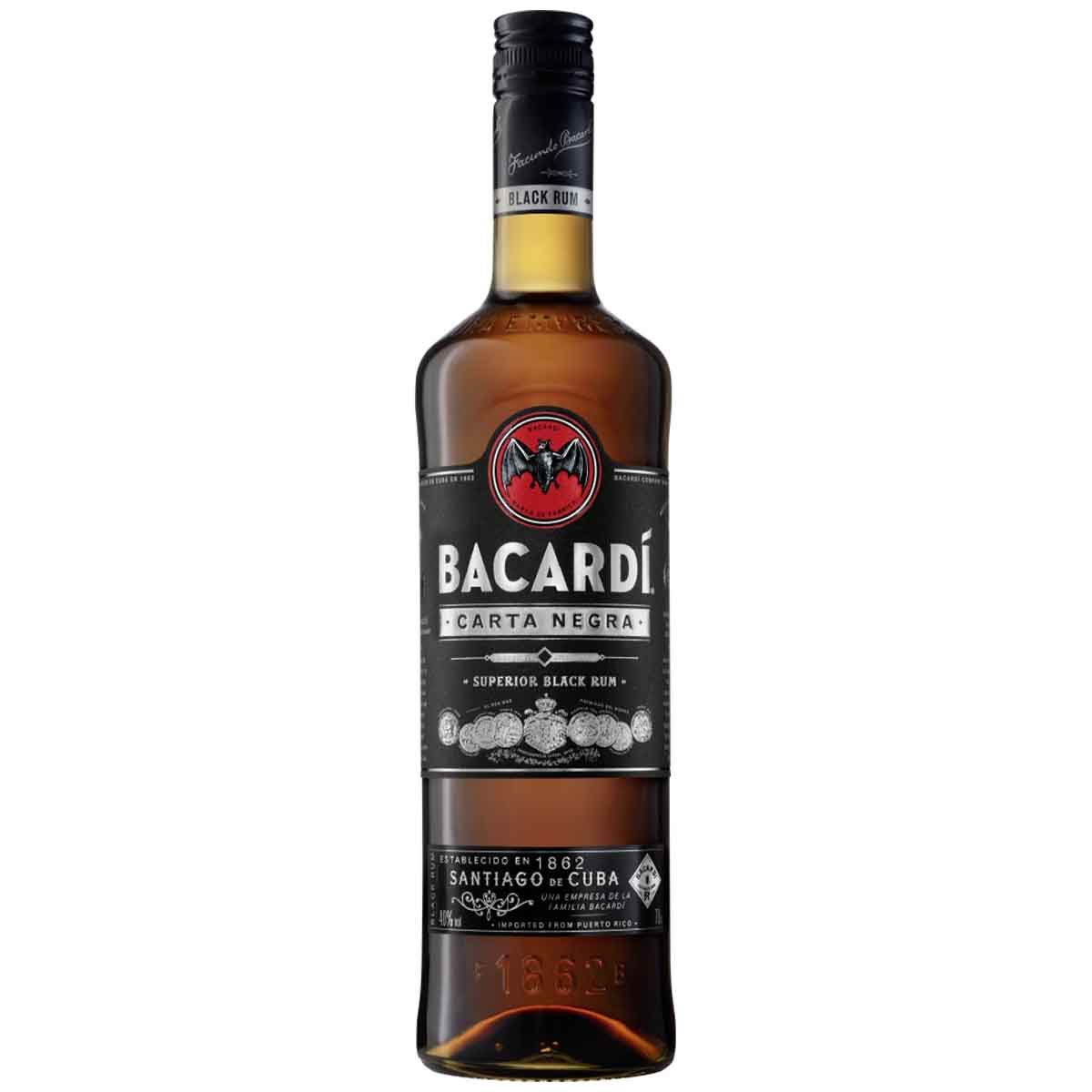 Bacardi Carta Negra, Black 37,5% 6 x 700 ml