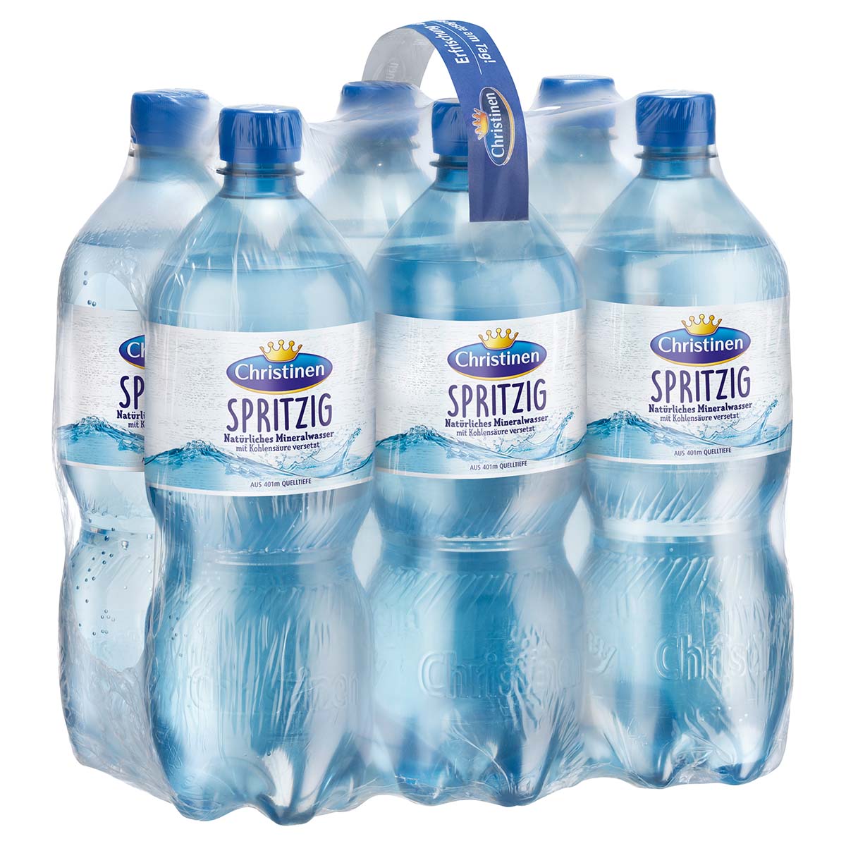 Christinen Spritzig natürliches Mineralwasser 6 x 1 l