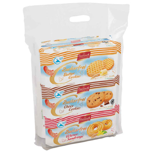 Coppenrath Tragetasche zuckerfreies Hausgebäck 6fach sortiert 1 x 6 x 200 g