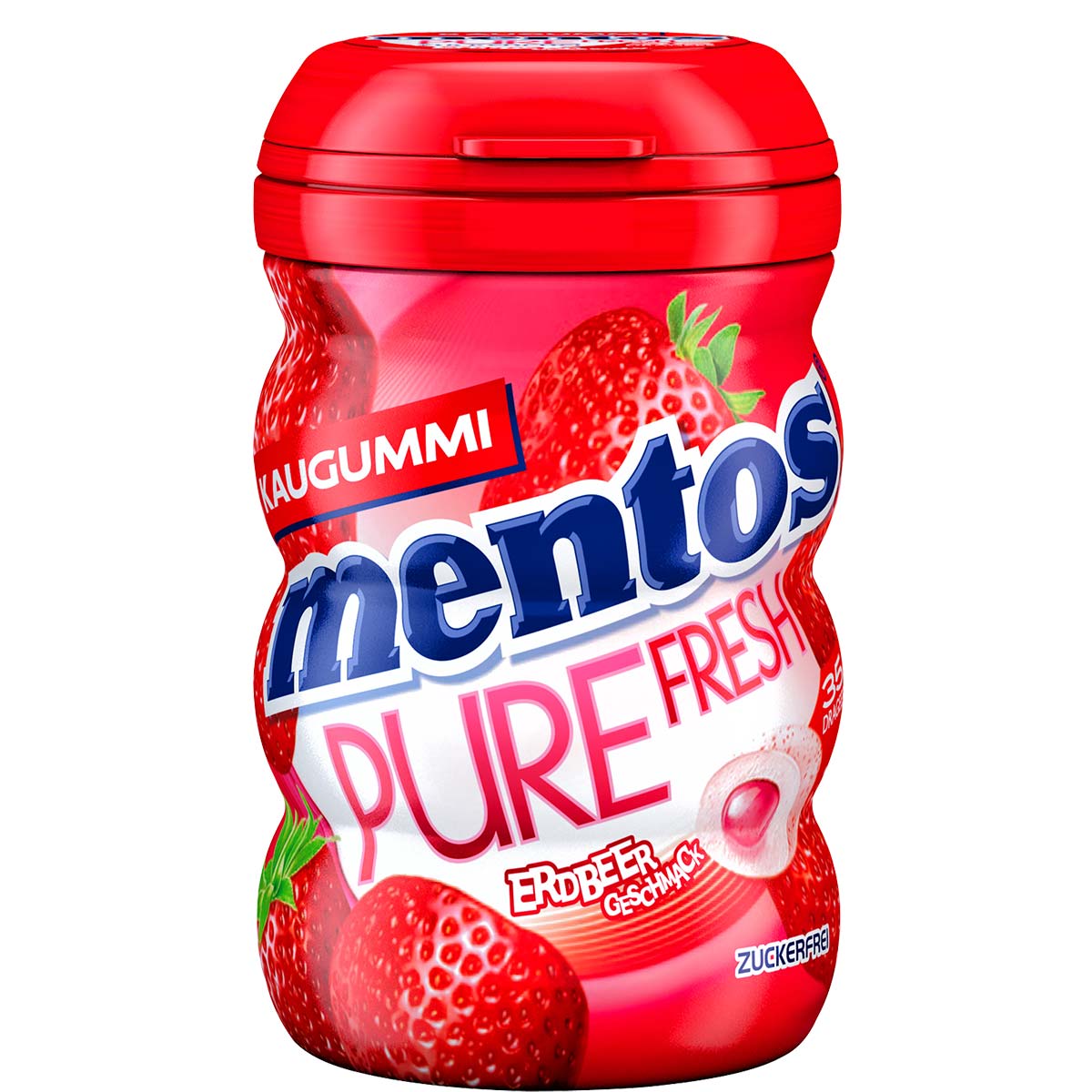 Mentos Pure Fresh Erdbeer Kaugummi zuckerfrei 6 x 70 g