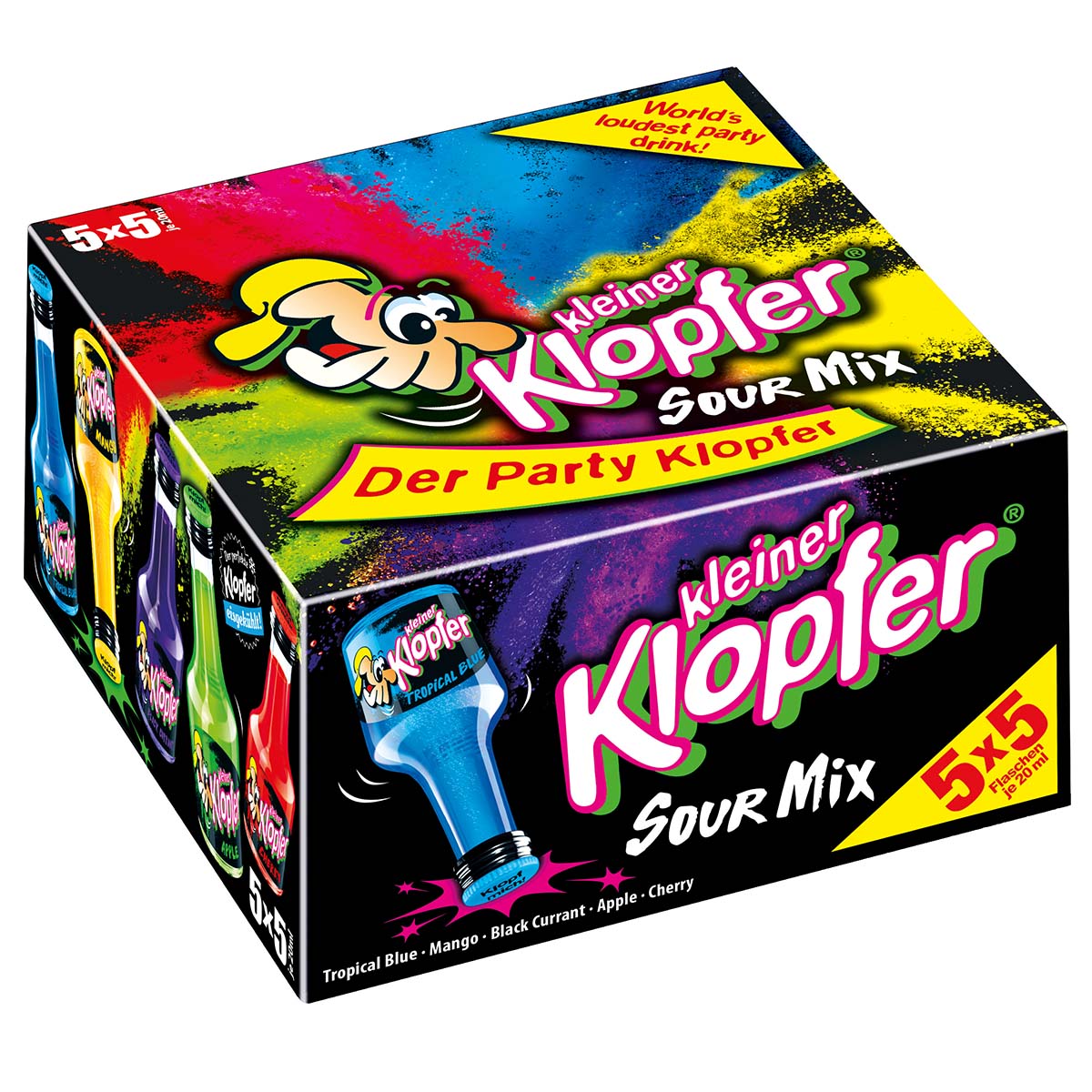 Kleiner Klopfer Sour Mix 15% Tropical Blue, Mango, Black Currant, Apple, Cherry